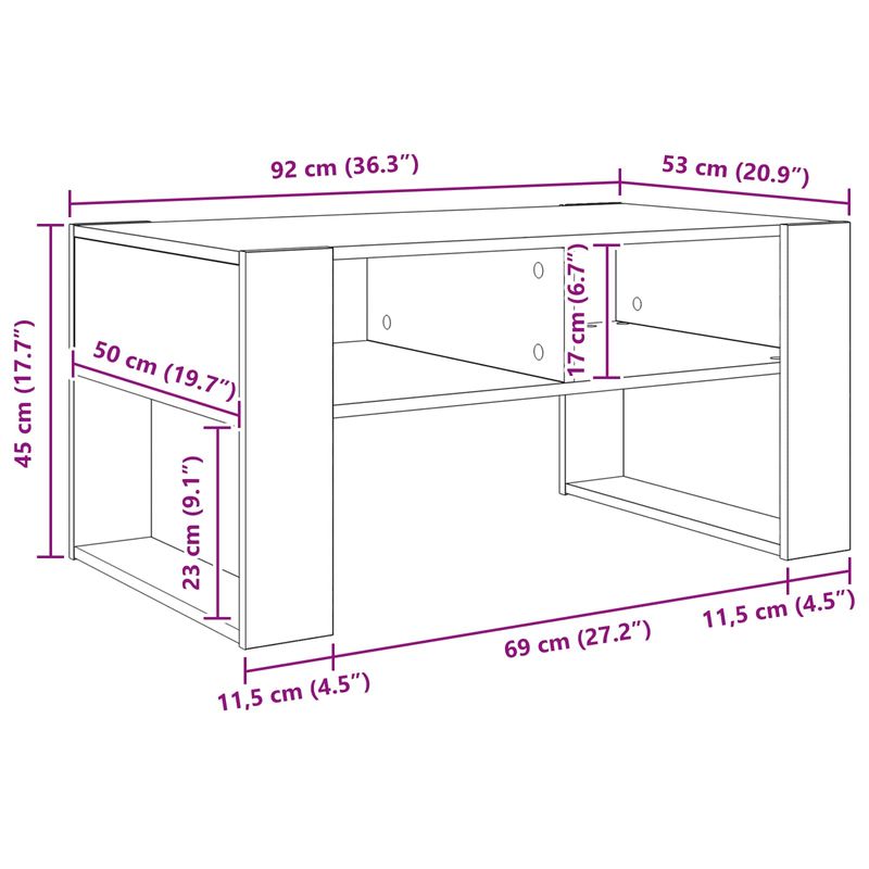 Casa si Gradina - Mobilier - Mese si birouri - Masute de cafea - Masa de cafea Lemn vechi 92 x 53 x 45 cm Lemn compozit - Infinity.ro