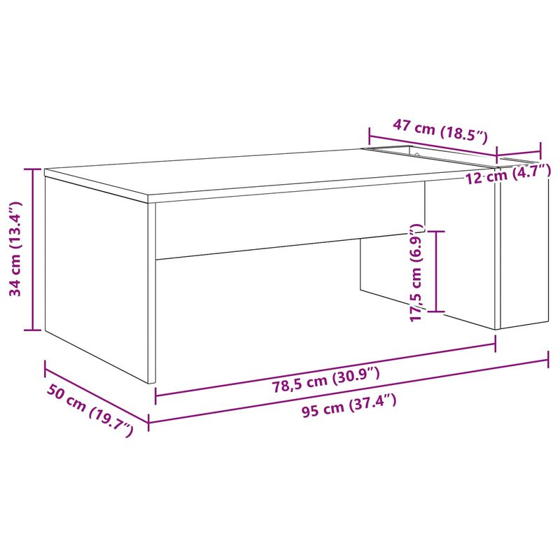 Casa si Gradina - Mobilier - Mese si birouri - Masute de cafea - Masa de cafea Alb 95 x 50 x 34 cm Lemn compozit - Infinity.ro