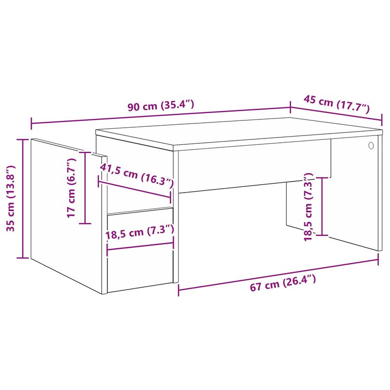 Casa si Gradina - Mobilier - Mese si birouri - Masute de cafea - Masa de cafea Gri din beton 90 x 45 x 35 cm Lemn compozit - Infinity.ro