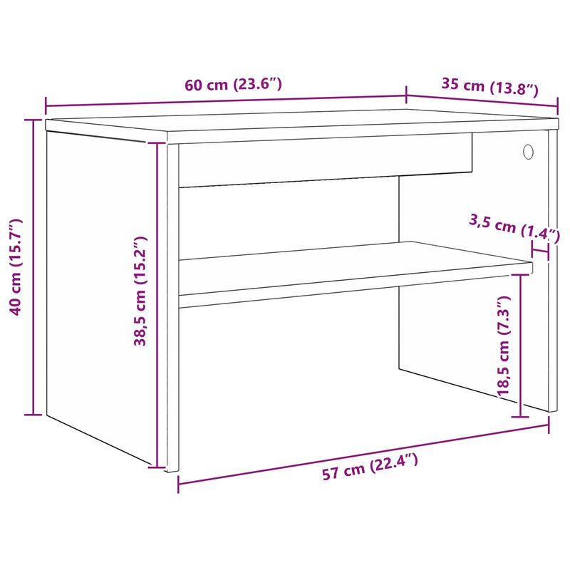 Casa si Gradina - Mobilier - Comode si corpuri - Comode - Cabinet TV Stejar Negru 60 x 35 x 40 cm Lemn compozit - Infinity.ro