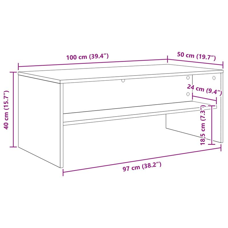 Casa si Gradina - Mobilier - Mese si birouri - Masute de cafea - Masa de cafea Stejar Negru 100 x 50 x 40 cm Lemn compozit - Infinity.ro