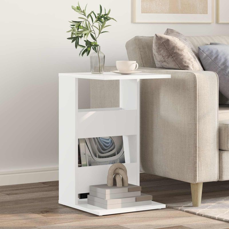 Casa si Gradina - Mobilier - Mese si birouri - Mese living - Masa laterala Alb 40 x 35 x 60,5 cm Lemn compozit - Infinity.ro