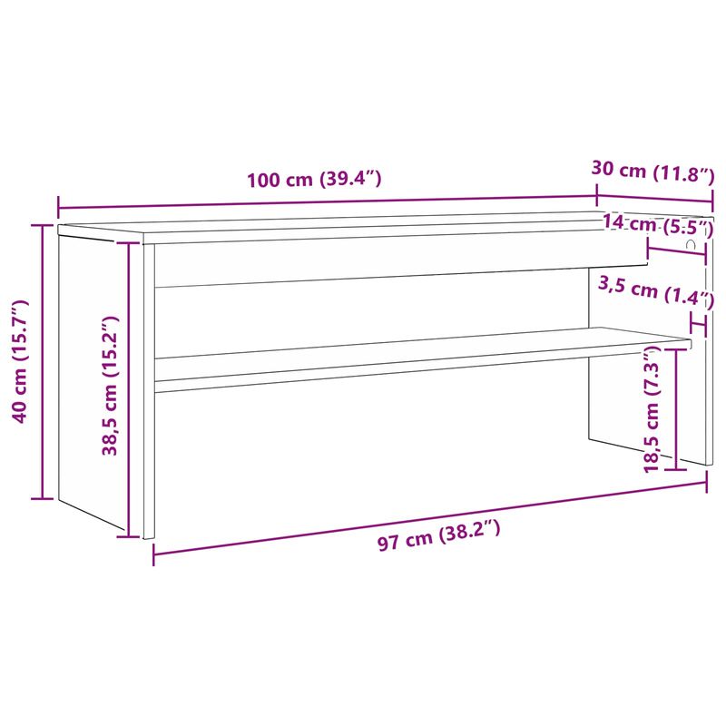 Casa si Gradina - Mobilier - Comode si corpuri - Comode - Cabinet TV Stejar fumuriu 100 x 30 x 40 cm Lemn compozit - Infinity.ro