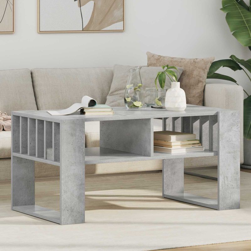 Casa si Gradina - Mobilier - Mese si birouri - Masute de cafea - Masa de cafea Gri din beton 92 x 49,5 x 45 cm Lemn compozit - Infinity.ro