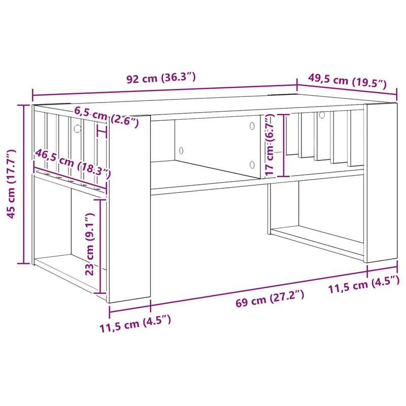 Casa si Gradina - Mobilier - Mese si birouri - Masute de cafea - Masa de cafea Gri din beton 92 x 49,5 x 45 cm Lemn compozit - Infinity.ro