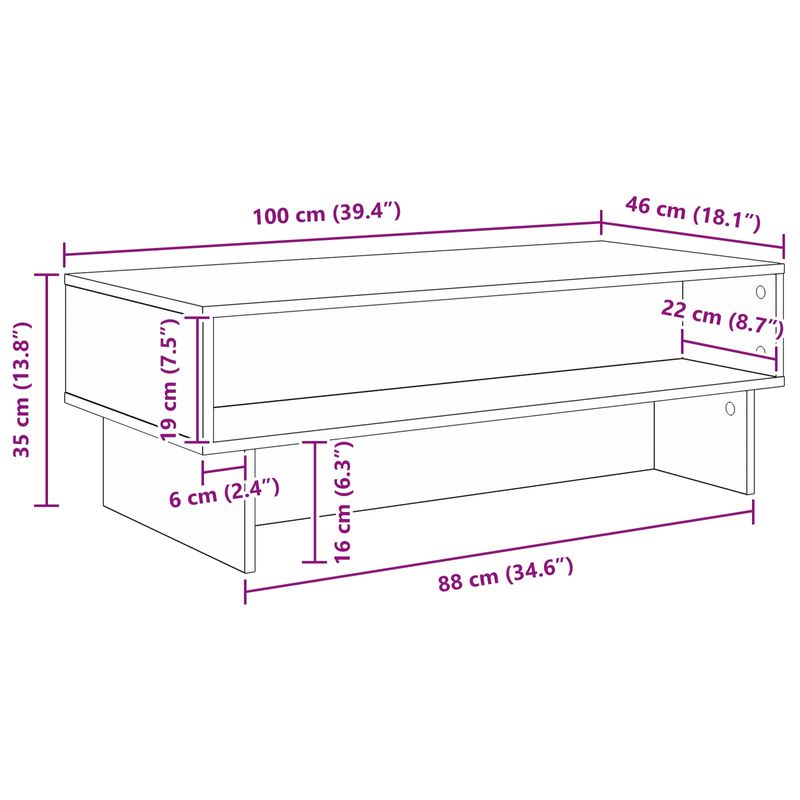 Casa si Gradina - Mobilier - Mese si birouri - Masute de cafea - Masa de cafea Stejar Sonoma 100 x 46 x 35 cm Lemn compozit - Infinity.ro