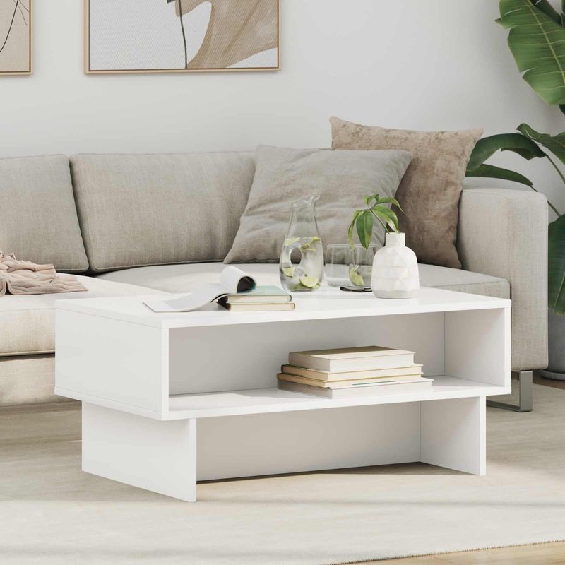 Casa si Gradina - Mobilier - Mese si birouri - Masute de cafea - Masa de cafea Alb 80 x 46 x 35 cm Lemn compozit - Infinity.ro