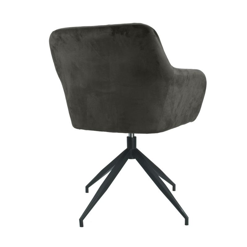 Casa si Gradina - Mobilier - Scaune si fotolii - Scaune - Scaun pivotant, tesatura de catifea maro/negru, VELEZA NEW - Infinity.ro