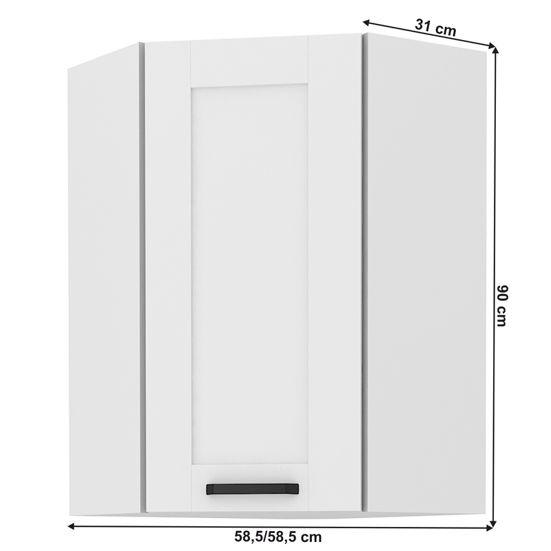 Casa si Gradina - Mobilier - Dulapuri si sifoniere - Dulapuri - Dulap superior, de colt, alb, LULA 58x58 GN-90 1F - Infinity.ro