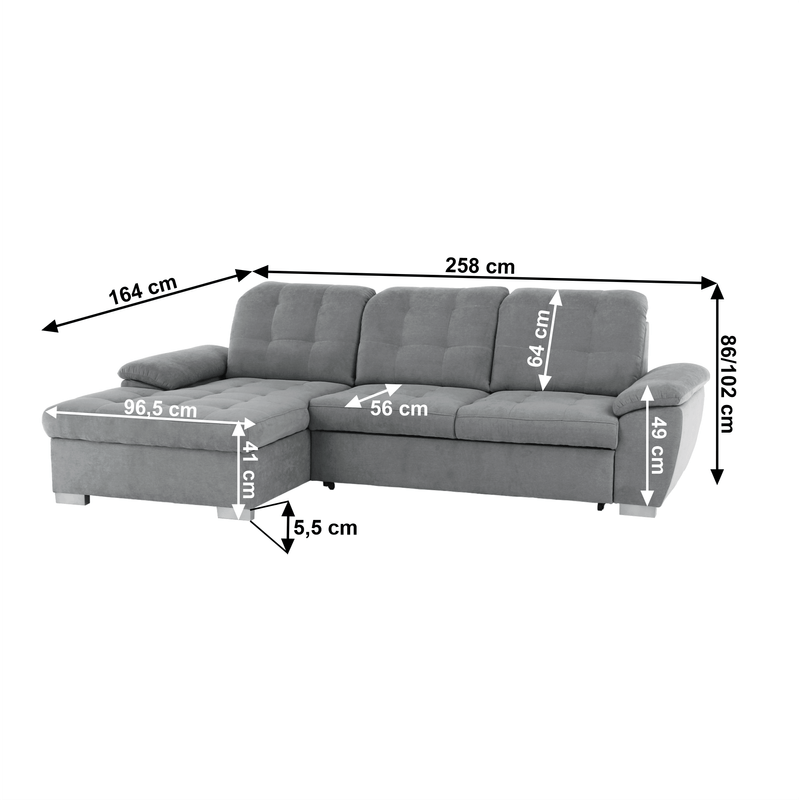 Casa si Gradina - Mobilier - Canapele si coltare - Coltare - Coltar, mustar tesatura, gri, stanga, EVANGELIN - Infinity.ro