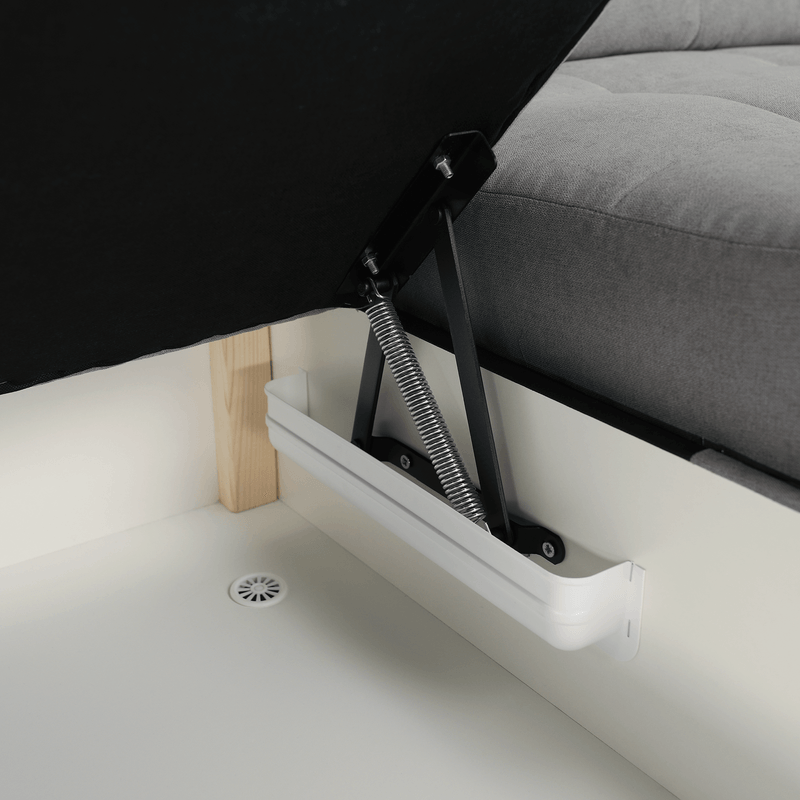 Casa si Gradina - Mobilier - Canapele si coltare - Coltare - Coltar, mustar tesatura, gri, stanga, EVANGELIN - Infinity.ro