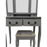 Casa si Gradina - Mobilier - Comode si corpuri - Masute de toaleta - Masa de toaleta cu taburet, gri / argintiu, REGINA NEW - Infinity.ro