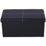 Casa si Gradina - Mobilier - Scaune si fotolii - Tabureti - Taburet pliabil, piele eco neagra, IMRA - Infinity.ro