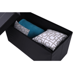 Casa si Gradina - Mobilier - Scaune si fotolii - Tabureti - Taburet pliabil, piele eco neagra, IMRA - Infinity.ro