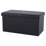 Casa si Gradina - Mobilier - Scaune si fotolii - Tabureti - Taburet pliabil, piele eco neagra, IMRA - Infinity.ro