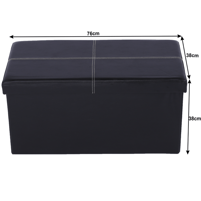 Casa si Gradina - Mobilier - Scaune si fotolii - Tabureti - Taburet pliabil, piele eco neagra, IMRA - Infinity.ro