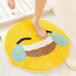 Casa si Gradina - Textile si covoare - Covoare - Covorase baie - Covoras Emojii Konzmann – Pentru Baie, Living, Dormitor, Hol, Diametru 60 cm,  Antiaderent, Lavabil, Moale si Pufos - Infinity.ro