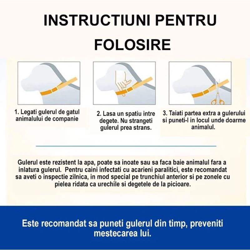 Petshop - Accesorii petshop - Zgarzi, lese si hamuri - Zgarzi - Set 2 x Zgarda CAINI anti purici si capuse 62 cm / 60 grame Antiparazitara - Infinity.ro