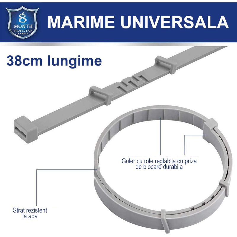 Petshop - Accesorii petshop - Zgarzi, lese si hamuri - Zgarzi - Set 2 x Zgarda CAINI anti purici si capuse 62 cm / 60 grame Antiparazitara - Infinity.ro