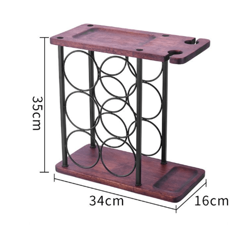 Casa si Gradina - Mobilier - Organizare si depozitare - Organizatoare pentru sertare si dulapuri - Suport din lemn organizator pentru 6 sticle de vin si 2 pahare - Infinity.ro