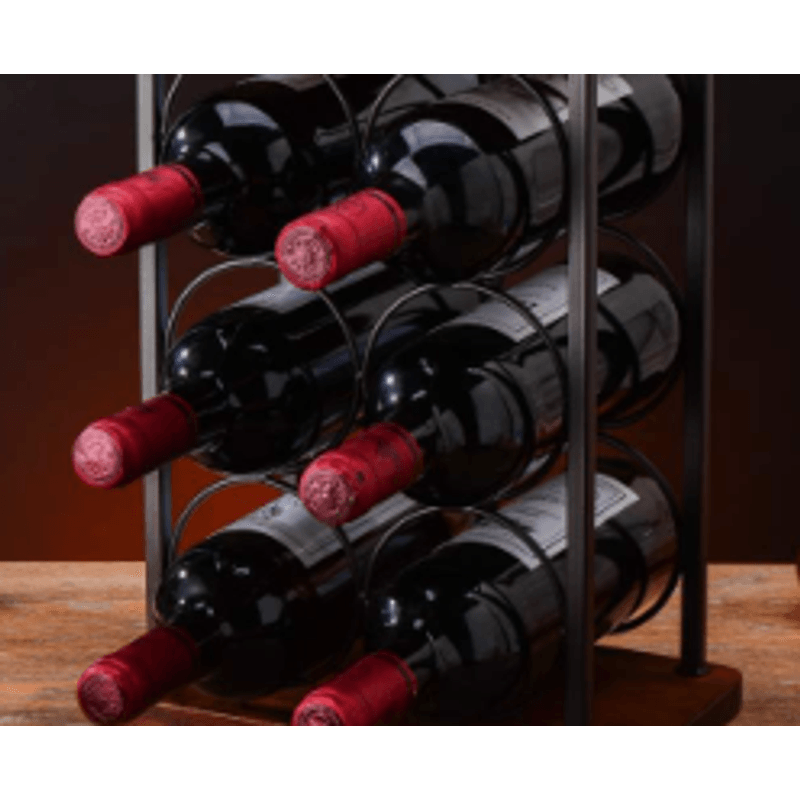 Casa si Gradina - Mobilier - Organizare si depozitare - Organizatoare pentru sertare si dulapuri - Suport din lemn organizator pentru 6 sticle de vin si 2 pahare - Infinity.ro