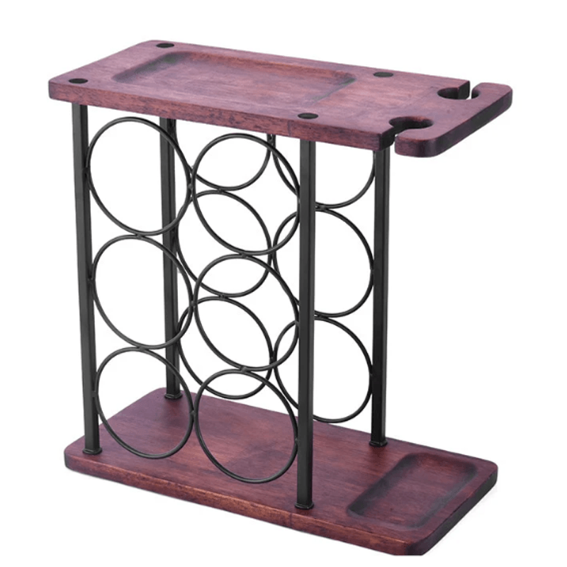 Casa si Gradina - Mobilier - Organizare si depozitare - Organizatoare pentru sertare si dulapuri - Suport din lemn organizator pentru 6 sticle de vin si 2 pahare - Infinity.ro