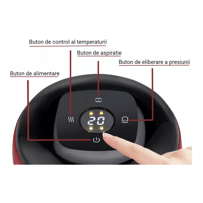 Ingrijire personala si Cosmetice - Sanatate si wellness - Articole wellness - Aparate si dispozitive de masaj - Aparat de masaj cu vacuum electric Terapie prin ventuze 12 niveluri de presiune si incalzire - Infinity.ro