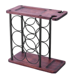 Casa si Gradina - Mobilier - Organizare si depozitare - Organizatoare pentru sertare si dulapuri - Suport din lemn organizator pentru 6 sticle de vin si 2 pahare - Infinity.ro