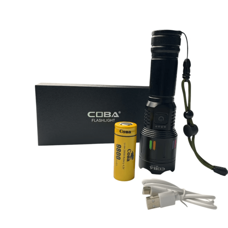 Casa si Gradina - Corpuri si surse de iluminat - Iluminat exterior - Lanterne - Lanterna LED din aluminiu COBA CB 701 cu baterie 9800mAh  incarcare USB Type C 5 moduri de iluminare - Infinity.ro