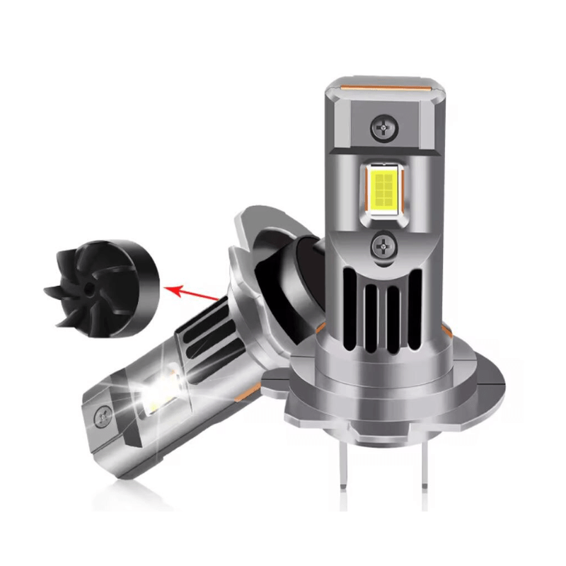 Auto si Moto - Electrice auto - Iluminare si semnalizare - Becuri auto - Set 2 becuri LED H7 cu ventilator 60W/set 12V - Infinity.ro