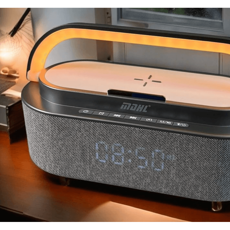 TV, Audio-Video si Foto - Portabile audio - Boxe portabile - Boxa Bluetooth MD S305 cu lumina LED incarcator wireless si ceas - Infinity.ro