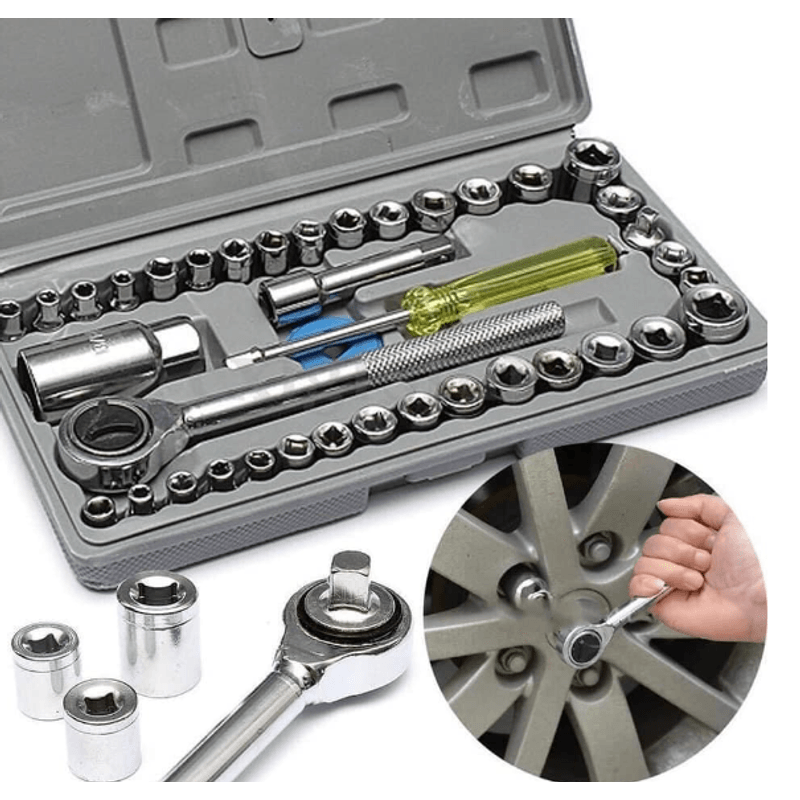 Casa si Gradina - Constructii - Scule de mana si unelte - Chei si truse chei - Trusa 40 piese tubulare capete si cheie clichet - Infinity.ro