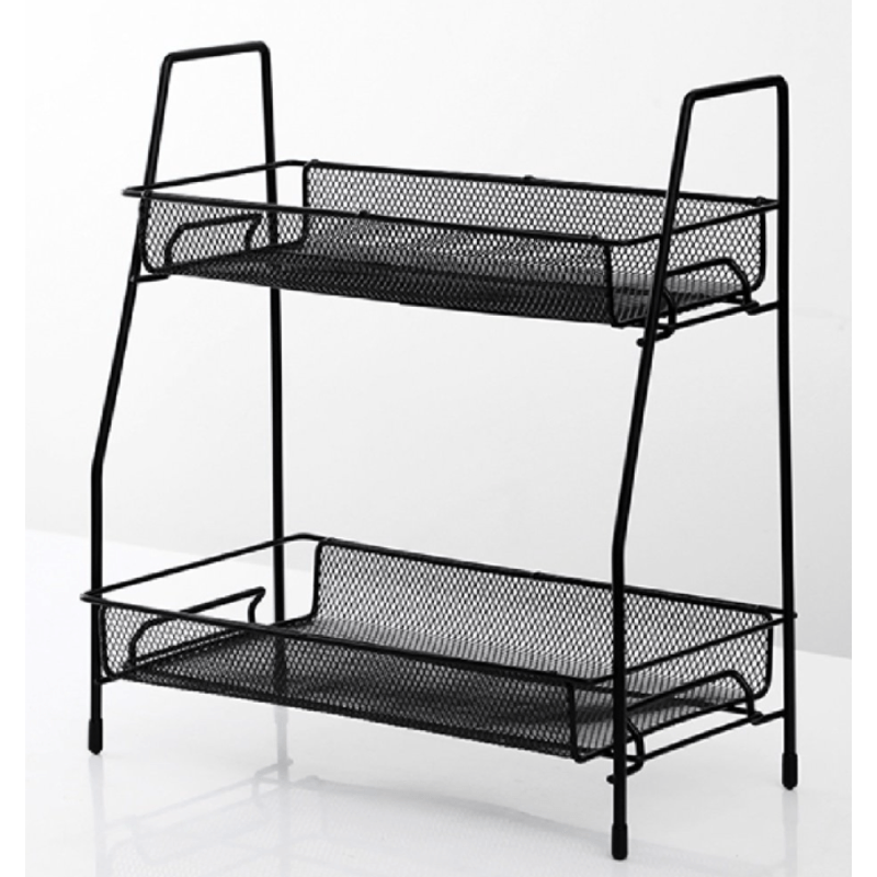 Casa si Gradina - Mobilier - Organizare si depozitare - Organizatoare pentru sertare si dulapuri - Suport organizator din metal cu 2 etajere AMIGOLD - Infinity.ro