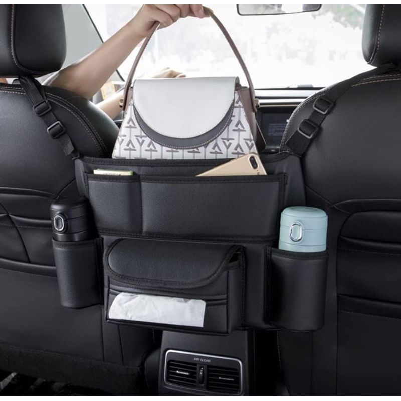 Auto si Moto - Piese auto si accesorii - Interior auto - Accesorii interior - Organizator Multifunctional de Masini intre Scaune cu 2 Suport Pahare - Infinity.ro
