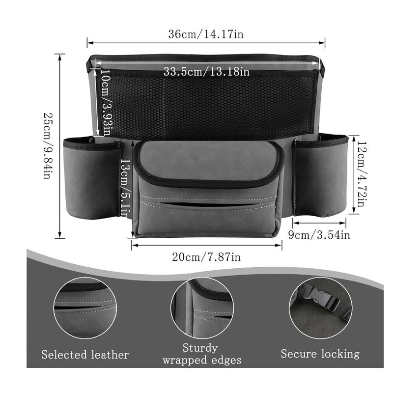 Auto si Moto - Piese auto si accesorii - Interior auto - Accesorii interior - Organizator Multifunctional de Masini intre Scaune cu 2 Suport Pahare - Infinity.ro