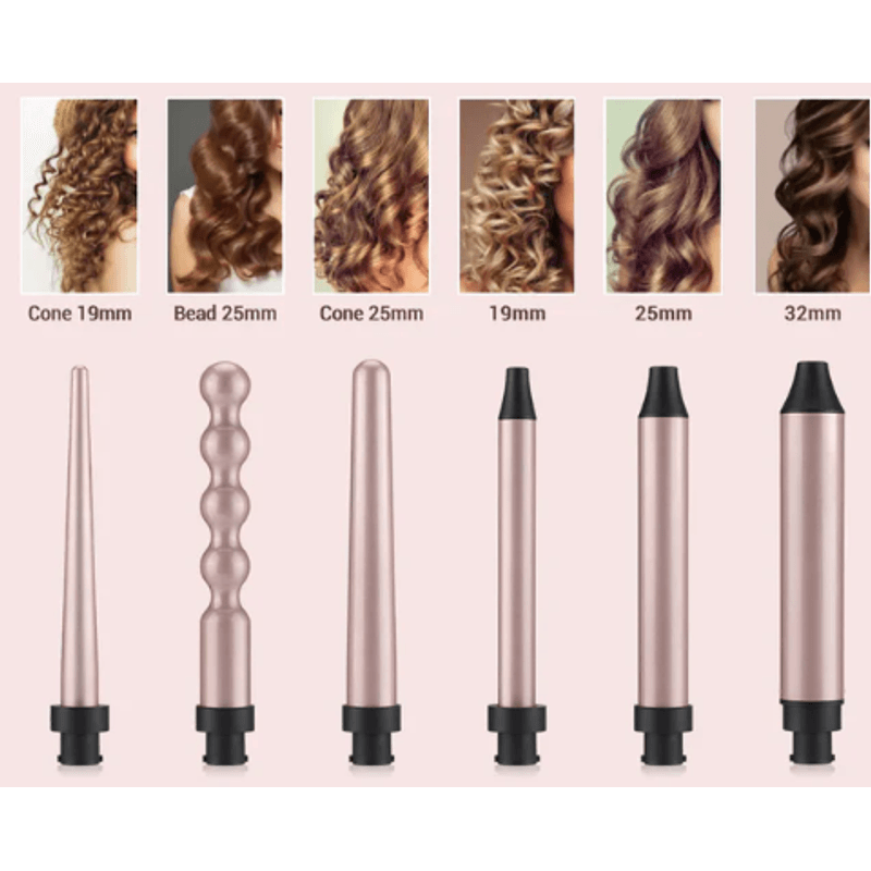 Ingrijire personala si Cosmetice - Aparate & accesorii ingrijire personala - Hair styling - Ondulatoare - Ondulator de par 7 in 1 cu 2 Trepte temperatura Potrivit pentru parul uscat si ud - Infinity.ro