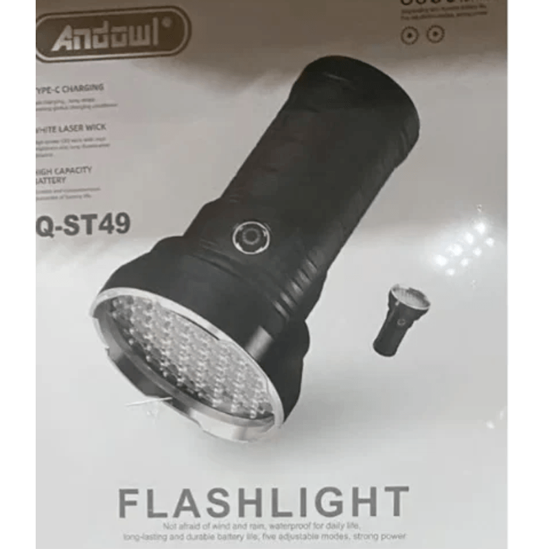 Casa si Gradina - Corpuri si surse de iluminat - Iluminat exterior - Lanterne - Lanterna reincarcabila Andowl Q ST49 de mana 8000lm din aluminiu - Infinity.ro