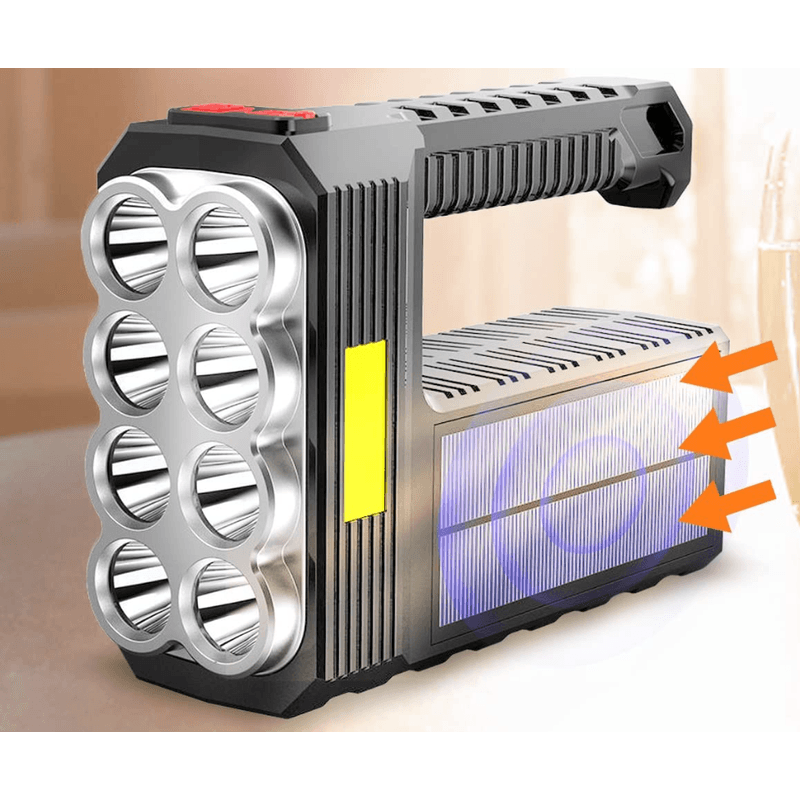 Casa si Gradina - Corpuri si surse de iluminat - Iluminat exterior - Lanterne - Lanterna de mana 8 LED+COB cu incarcare solara si USB Q SD623 - Infinity.ro