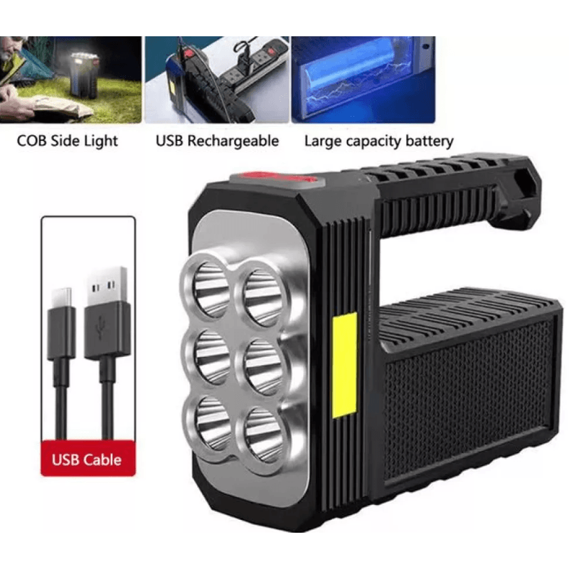 Casa si Gradina - Corpuri si surse de iluminat - Iluminat exterior - Lanterne - Lanterna de mana 8 LED+COB cu incarcare solara si USB Q SD623 - Infinity.ro