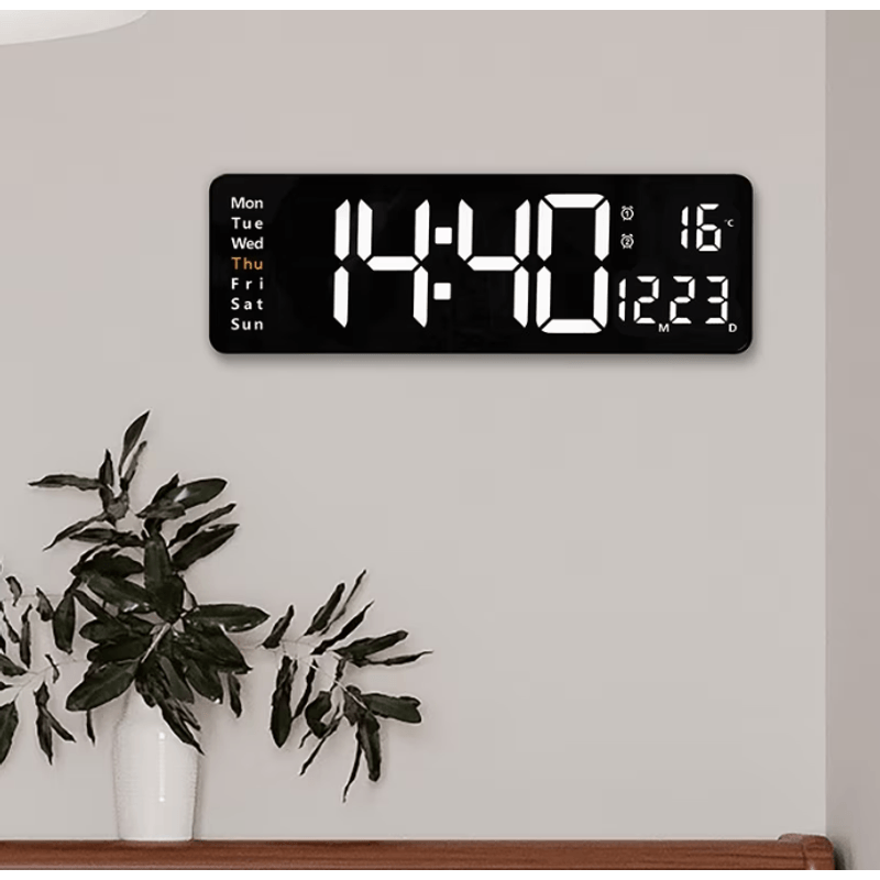 Casa si Gradina - Decoratiuni - Ceasuri - Ceas Digital de Perete RD AB6626 afisaj ALB Functie de Termometru Calendar Temporizator Alarma Dubla - Infinity.ro