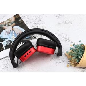 Casti wireless stereo Q EJ079 efect metalic pliabile culoare rosu / negru