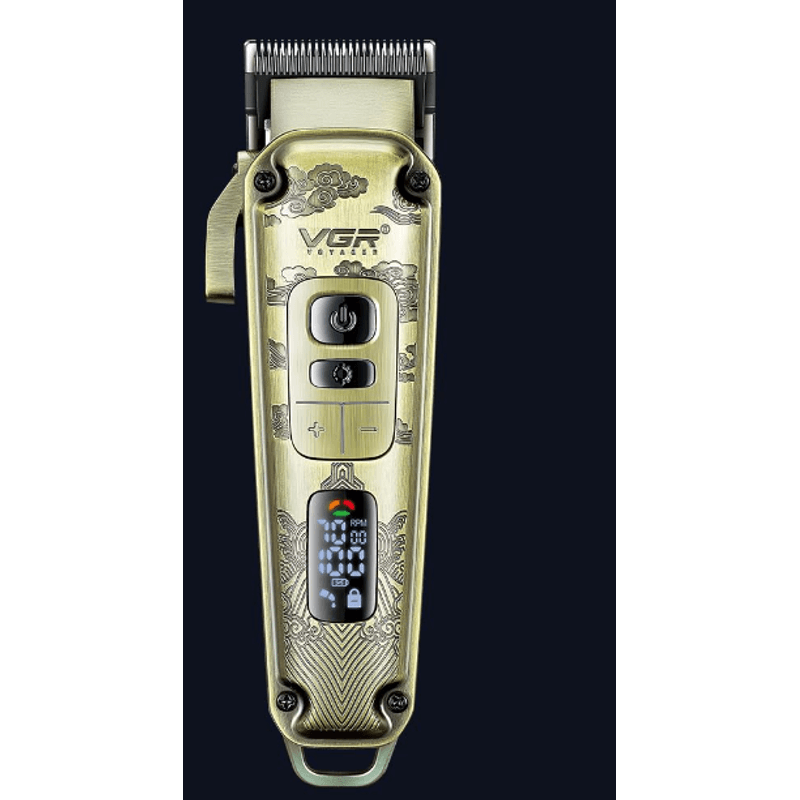 Ingrijire personala si Cosmetice - Aparate & accesorii ingrijire personala - Aparate de ras si tuns - Aparate de tuns - Aparat de tuns cu carcasa metalica premium VGR V 005 Afisaj LED - Infinity.ro