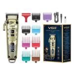 Ingrijire personala si Cosmetice - Aparate & accesorii ingrijire personala - Aparate de ras si tuns - Aparate de tuns - Aparat de tuns cu carcasa metalica premium VGR V 005 Afisaj LED - Infinity.ro