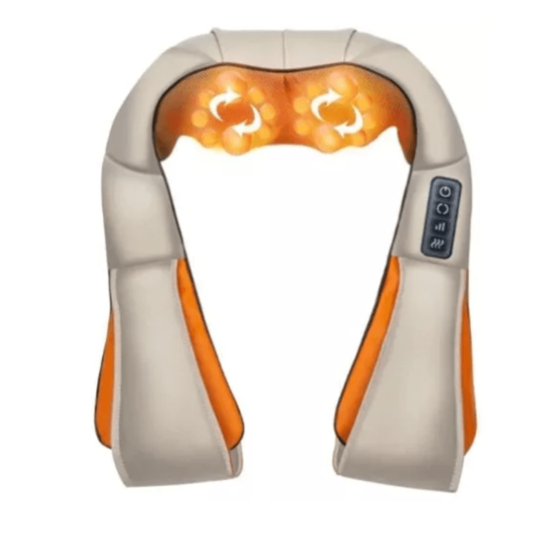 Ingrijire personala si Cosmetice - Sanatate si wellness - Articole wellness - Aparate si dispozitive de masaj - Aparat de Masaj Gat Umeri Spate Cervical Lombar Role 3D Infrarosu 24W Bej - Infinity.ro