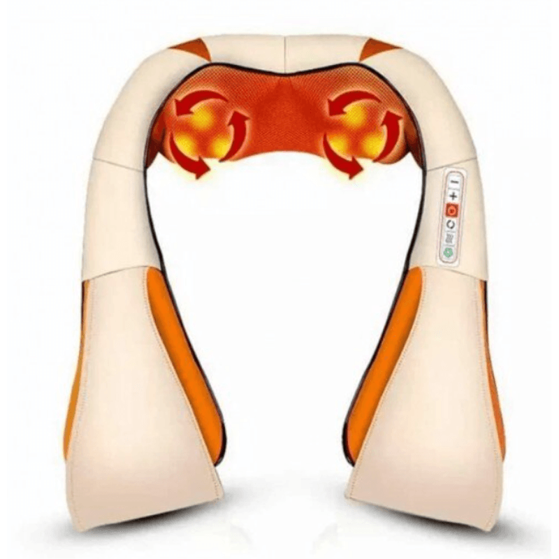 Ingrijire personala si Cosmetice - Sanatate si wellness - Articole wellness - Aparate si dispozitive de masaj - Aparat de Masaj Gat Umeri Spate Cervical Lombar Role 3D Infrarosu 24W Bej - Infinity.ro