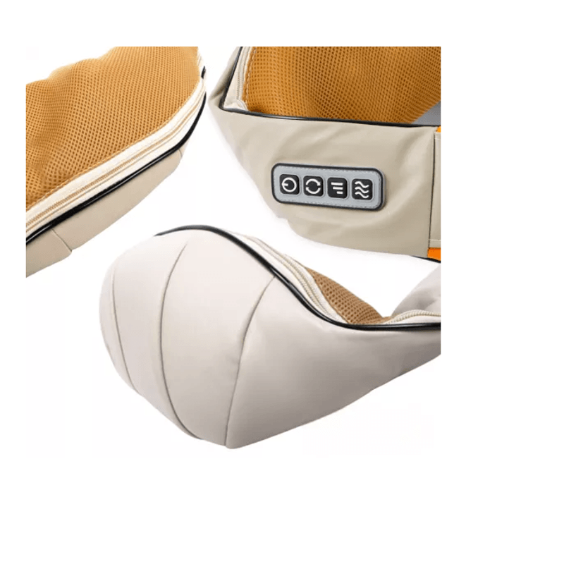 Ingrijire personala si Cosmetice - Sanatate si wellness - Articole wellness - Aparate si dispozitive de masaj - Aparat de Masaj Gat Umeri Spate Cervical Lombar Role 3D Infrarosu 24W Bej - Infinity.ro