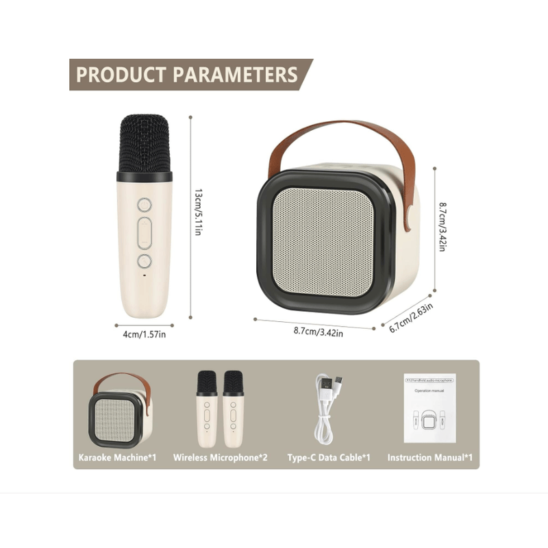 TV, Audio-Video si Foto - Accesorii TV si audio - Microfoane - Set 2 Microfoane Karaoke cu boxa portabila K12 - Infinity.ro