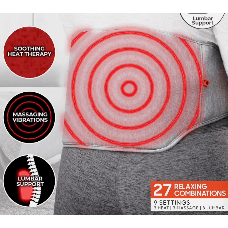 Ingrijire personala si Cosmetice - Sanatate si wellness - Articole wellness - Aparate si dispozitive de masaj - Centura lombara cu masaj vibratii si terapie cu caldura 27 moduri relaxare suport spate - Infinity.ro