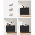 Market - Spalare si intretinere rufe - Uscatoare de rufe si accesorii - Cos de rufe, 3 compartimente, saci de rufe detasabili, raft, cadru metalic, 3x38L, 93x33x72 cm, maro rustic si negru - Infinity.ro