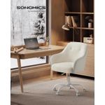 Casa si Gradina - Mobilier - Scaune si fotolii - Scaune - Scaun birou rotativ, reglabil pe inaltime, material sherpa si PU, cadru otel, 64x64x78-88cm, bej - Infinity.ro